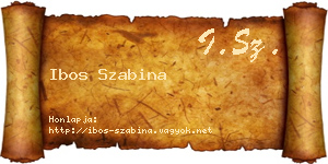 Ibos Szabina névjegykártya